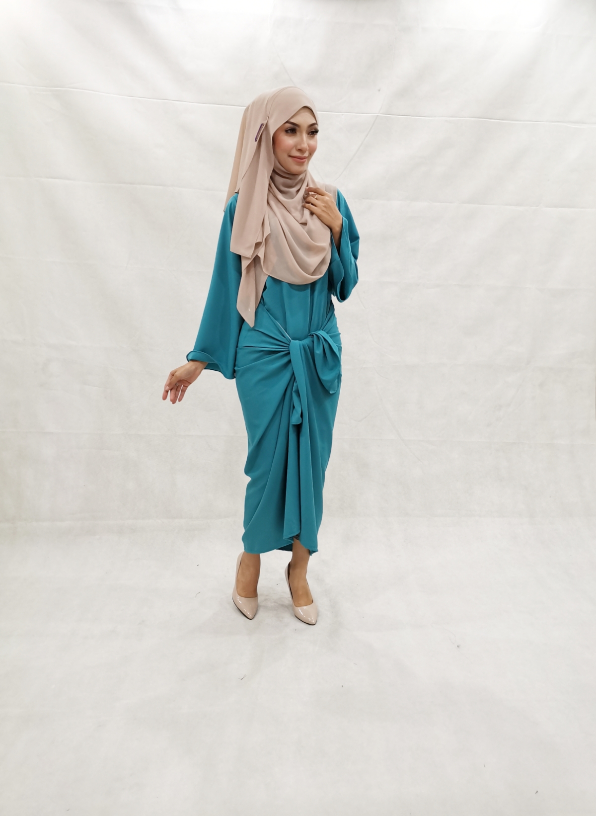 SW5231 PLAIN KNOT DRESS GREEN